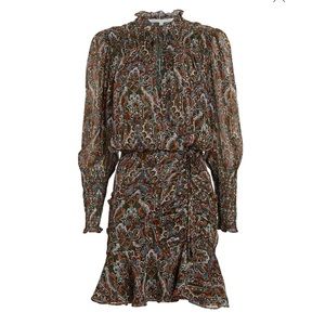 Veronica Beard Armeria Lurex Paisley Mini Dress